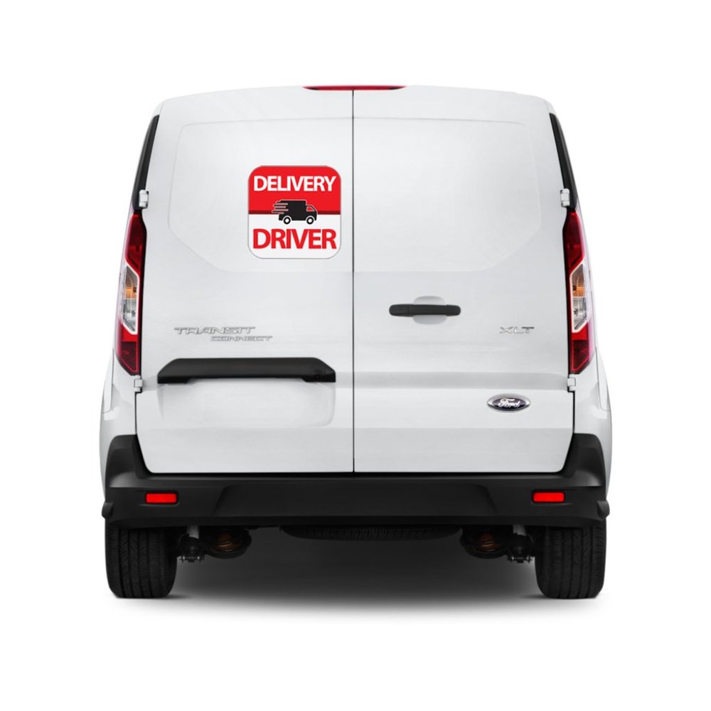 One Generic DELIVERY DRIVER Car Door Tail Magnet 9"x9" Sign Food Packages Driver - Picture 2 of 3